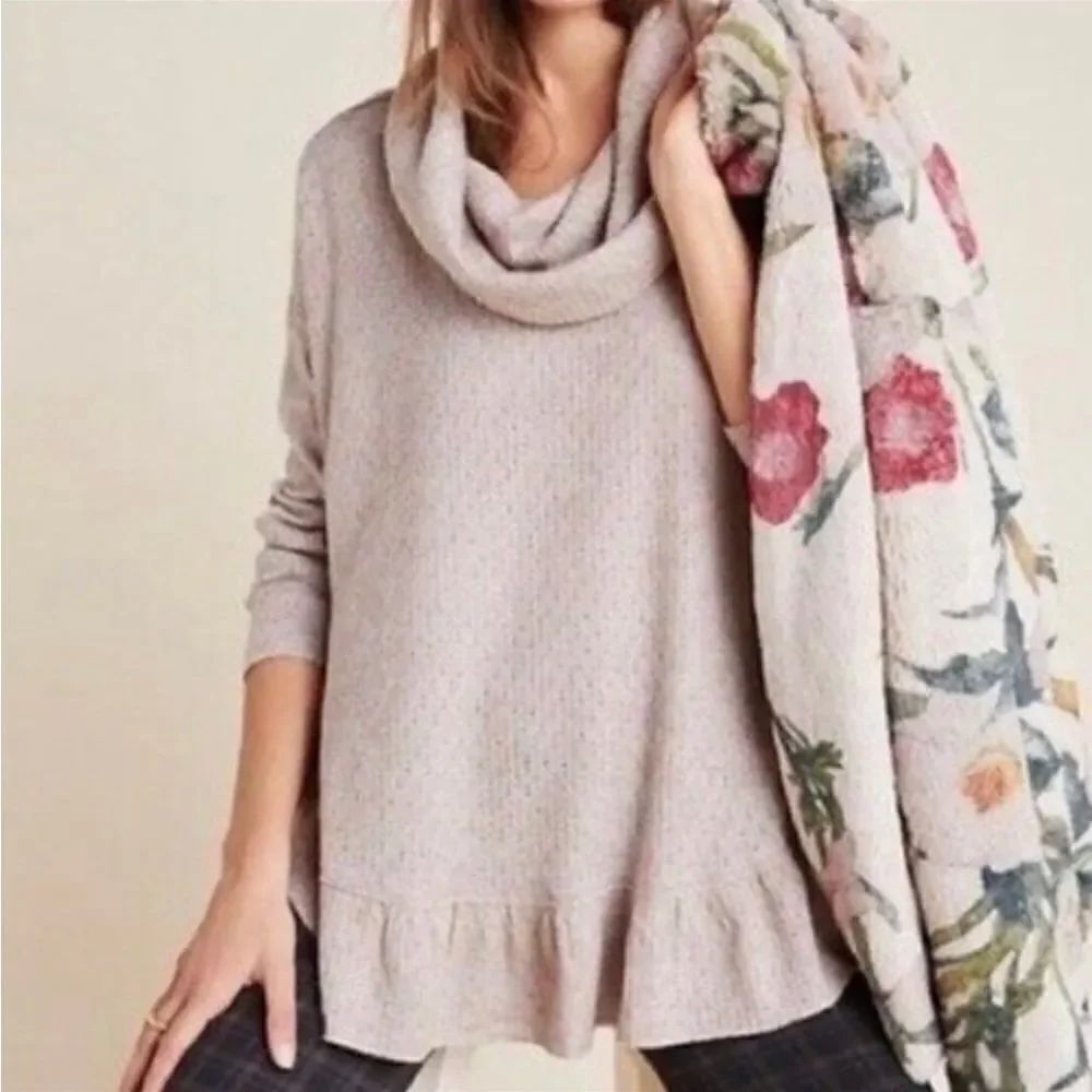 ruffle cowl neck sweater